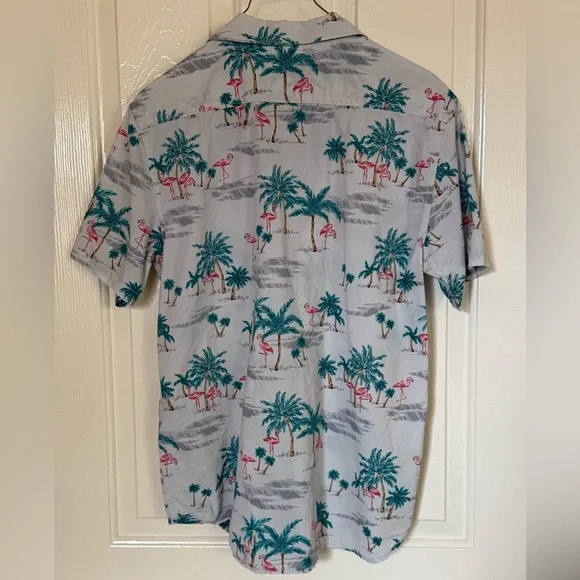 Billabong Gray Shirt with Blue and Red Palm Print - Picture 5 of 6